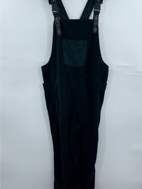 KAVU San Blas Women’s Black Fleece Bib Overalls Romper Adjustable Straps Size M
